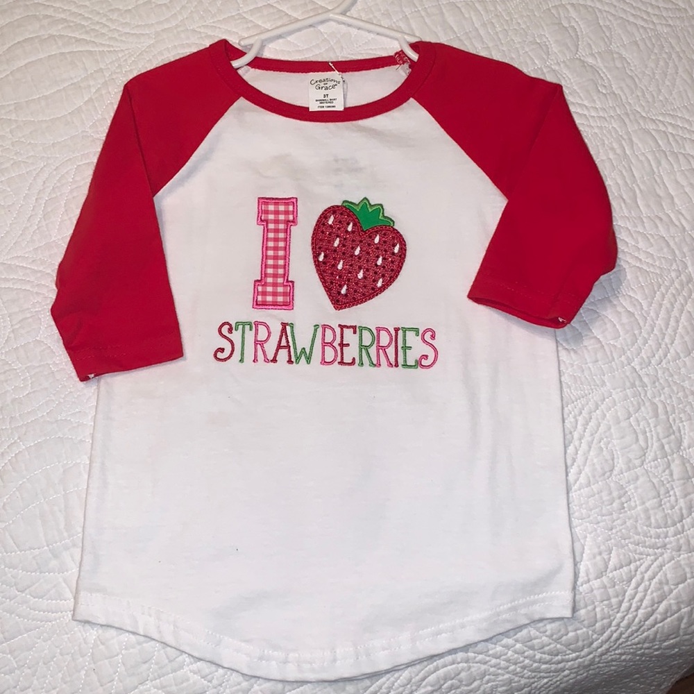 “I Love Strawberries” children t-shirt